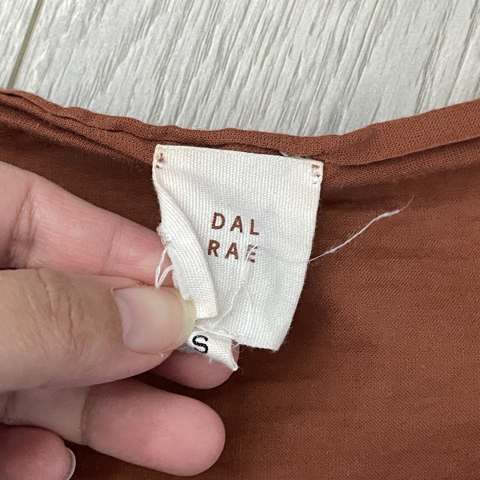 Dalrae Cotton Top Thalia Open Front Crop Womens Orange Small Natural Minimalist — image 2 of 7